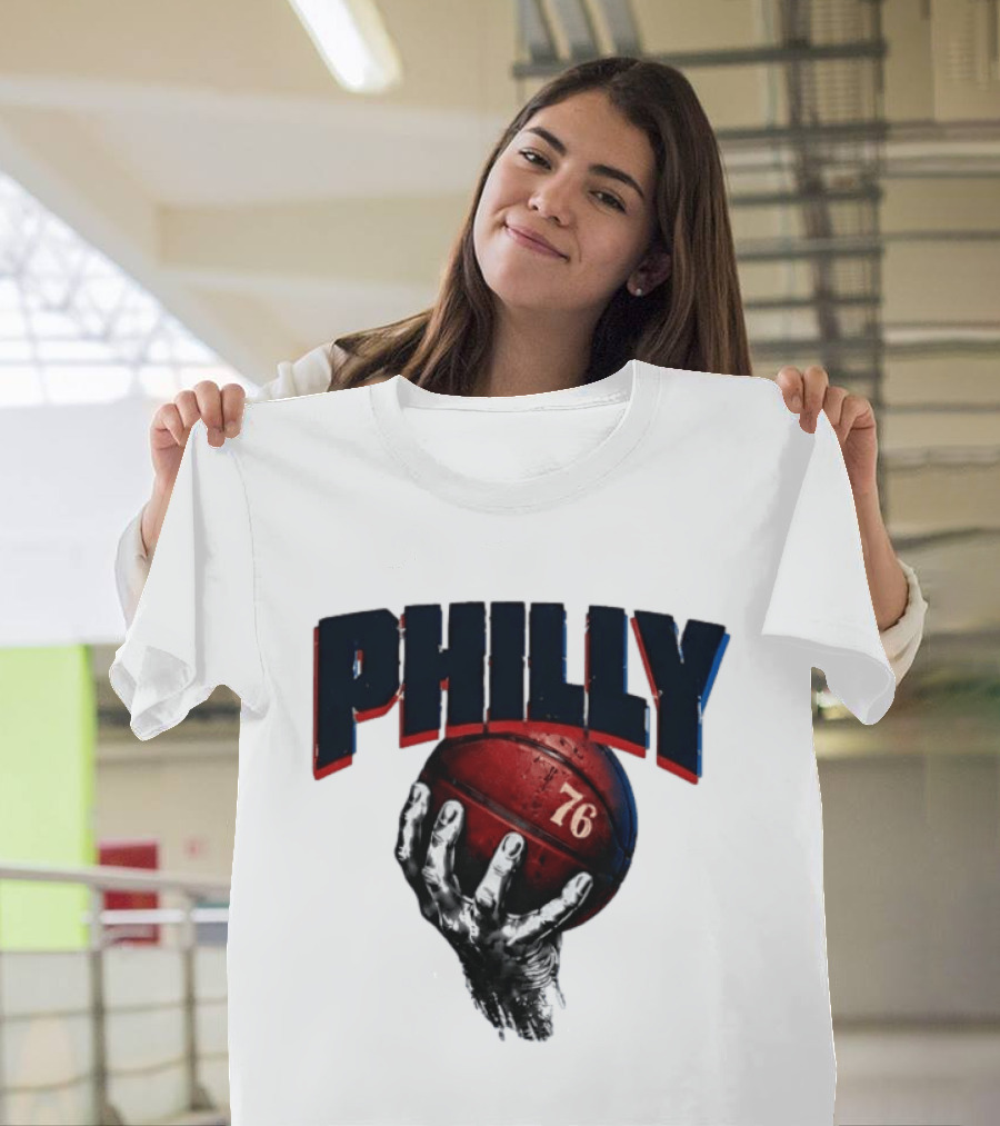 Philly Basketball 76 Hand T-Shirt