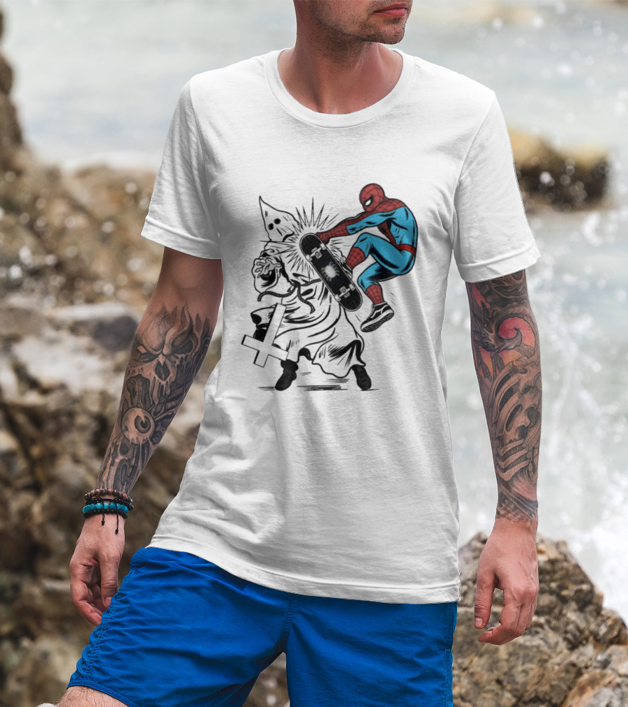 Spider Man Anti Racism Skateboard Pop Culture T-Shirt