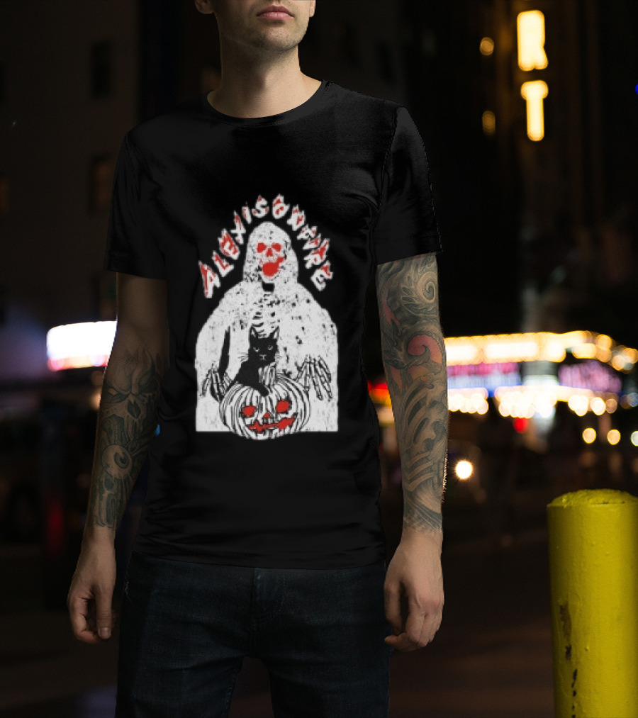 Alexisonfire Halloween Skeleton Cat Pumpkin Strange Things T-Shirt