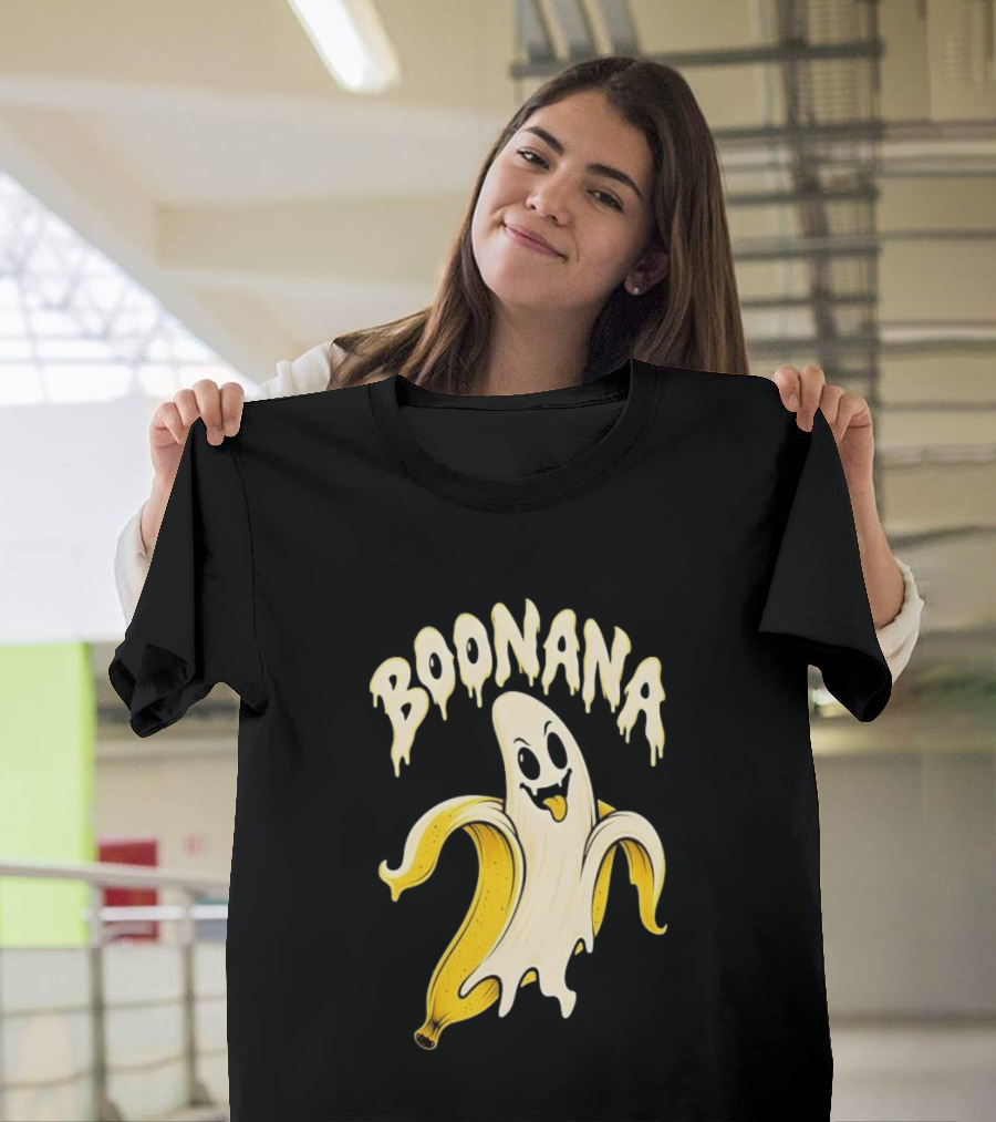 Boonana Spooky Ghost Pun Halloween Banana T-Shirt