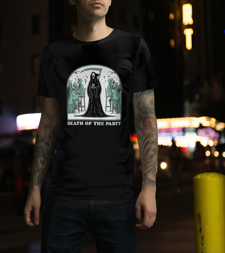 Death Of The Party Grim Reaper Halloween Gathering T-Shirt