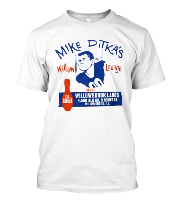 Mike Ditka's Willow Lounge Northwest Highway Chicago Retro Blue And Orange Appeal T-Shirt