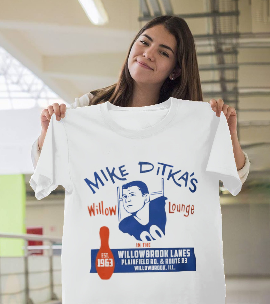 Mike Ditka's Willow Lounge Northwest Highway Chicago Retro Blue And Orange Appeal T-Shirt