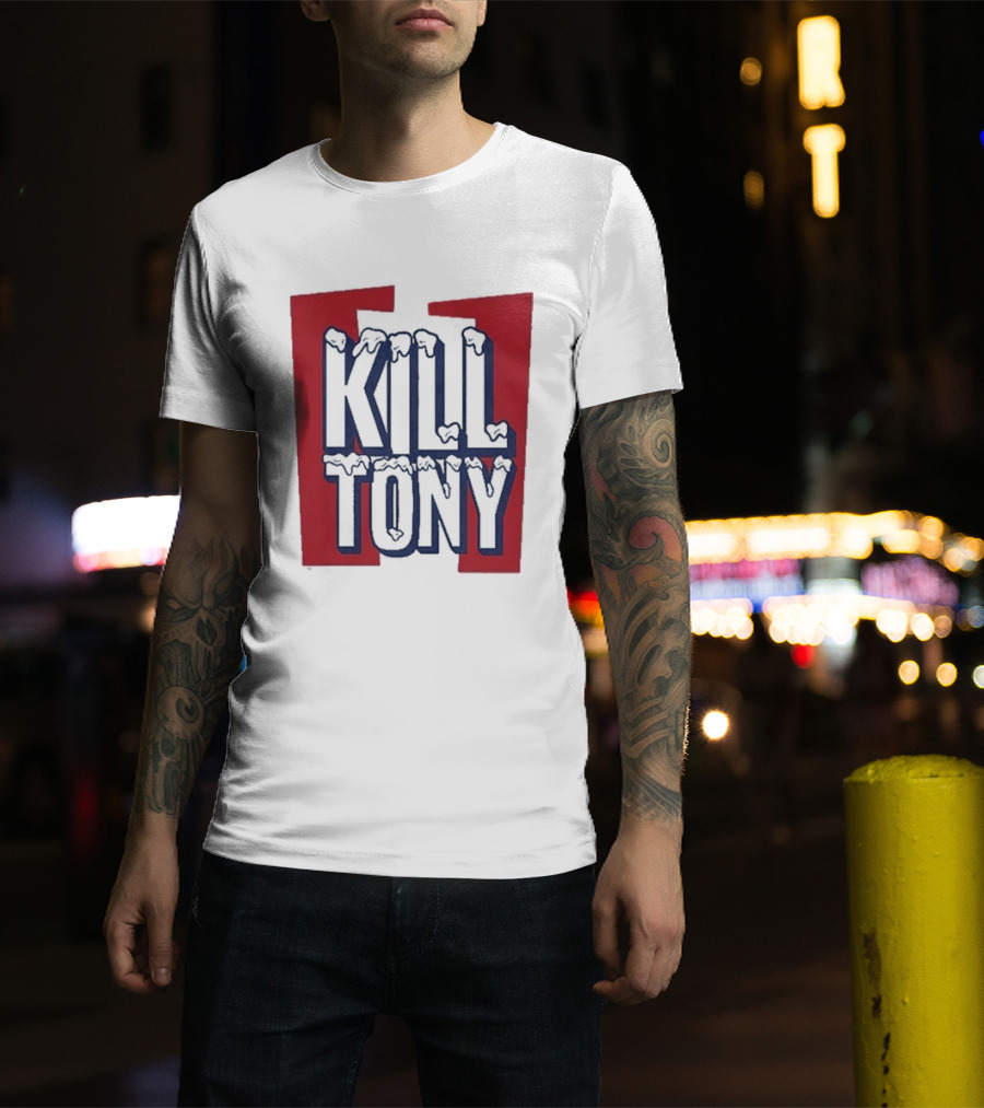 Kill Tony Ice Text Block Style With Red T-Shirt