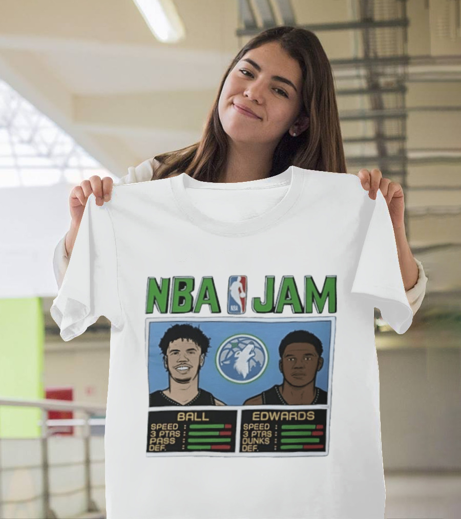NBA Jam Minnesota Timberwolves LaMelo Ball Anthony Edwards T-Shirt