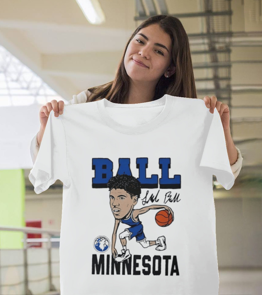 Minnesota Timberwolves LaMelo Ball Basketball Caricature T-Shirt