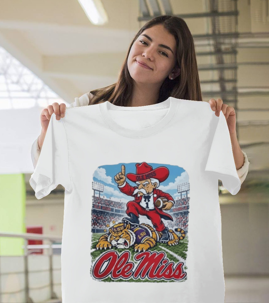 Ole Miss Rebels Triumph Over LSU Tigers Vintage Football Rivalry 2026 T-Shirt