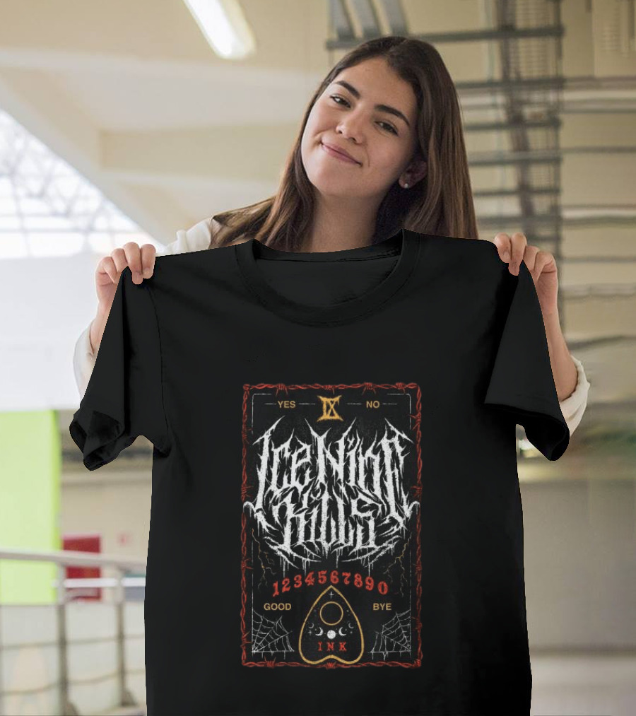 Ice Nine Kills Game Night Ouija Board Design With IX And Spiderwebs T-Shirt