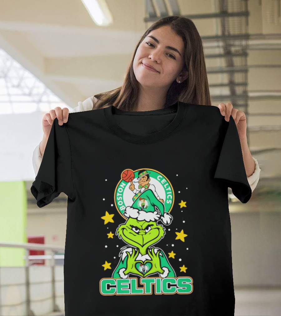 Boston Celtics Christmas The Grinch T-Shirt
