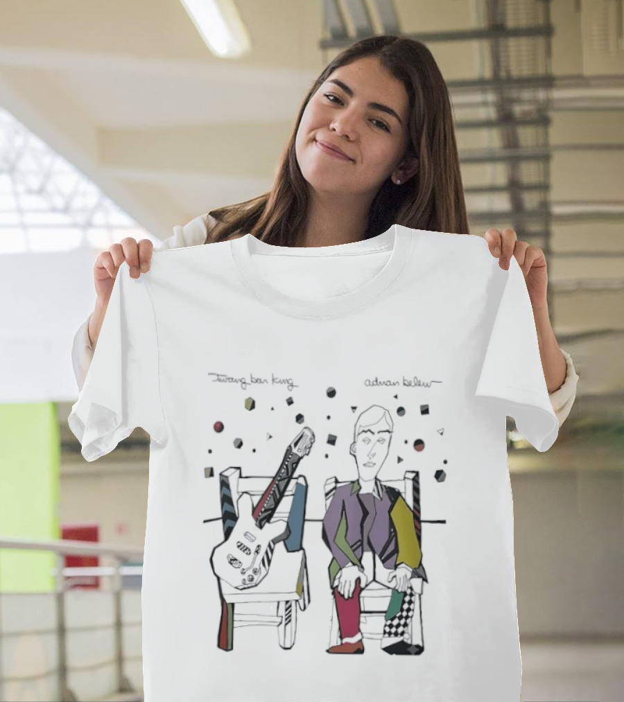 Adrian Belew Twang Bar King Colorful Abstract Art Guitar And Figure T-Shirt