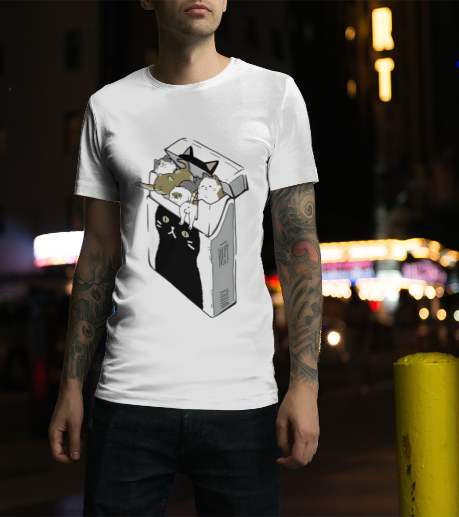 Cat Cigarettes Cute Cats In Cigarette Box T-Shirt