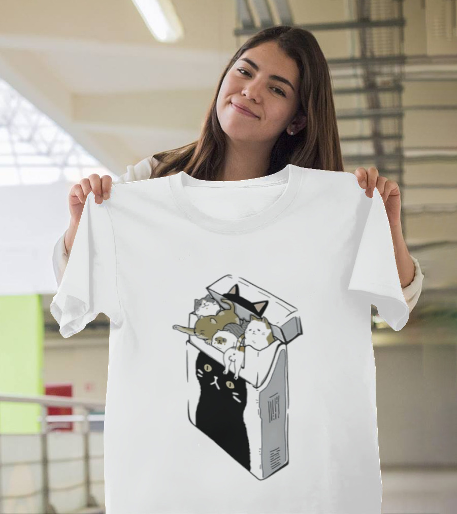 Cat Cigarettes Cute Cats In Cigarette Box T-Shirt