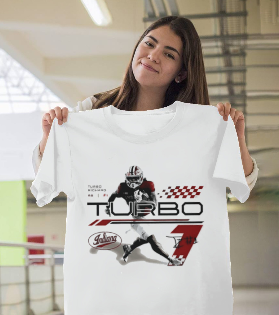 Indiana Hoosiers Turbo Richard Football Graphics Racing T-Shirt