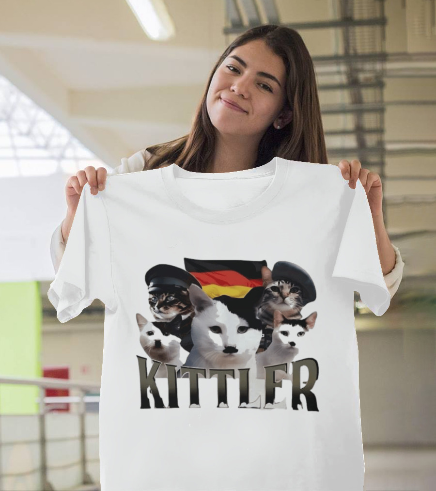 Kittler Cat Meme Kitten With German Flag And Hat T-Shirt