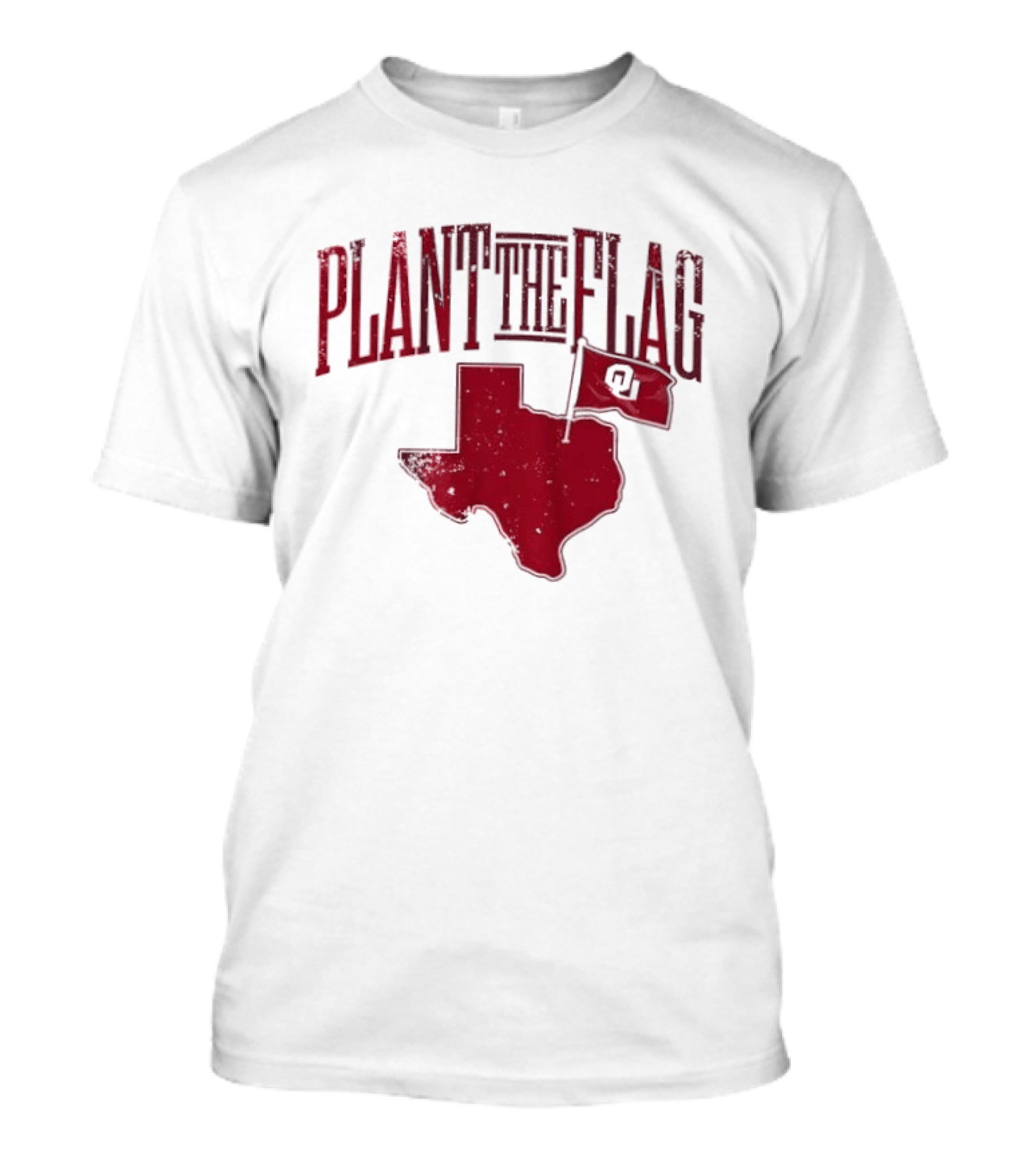 Oklahoma Sooners Plant The Flag 2026 Texas Map OU Flag T-Shirt