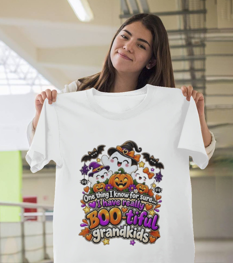 One Thing I Know For Sure I Have Really BOO Tiful Grandkids Halloween Ghost Pumpkin T-Shirt