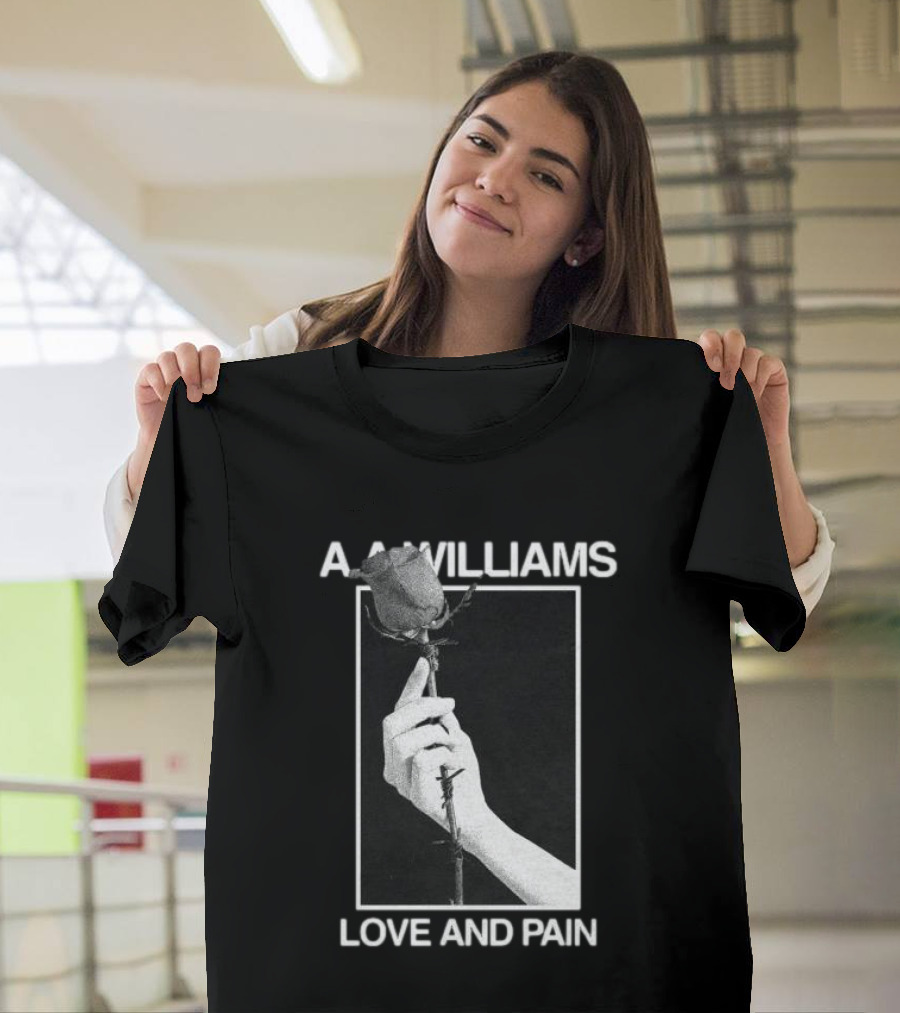 Aawilliams Love And Pain Rose Hand T-Shirt
