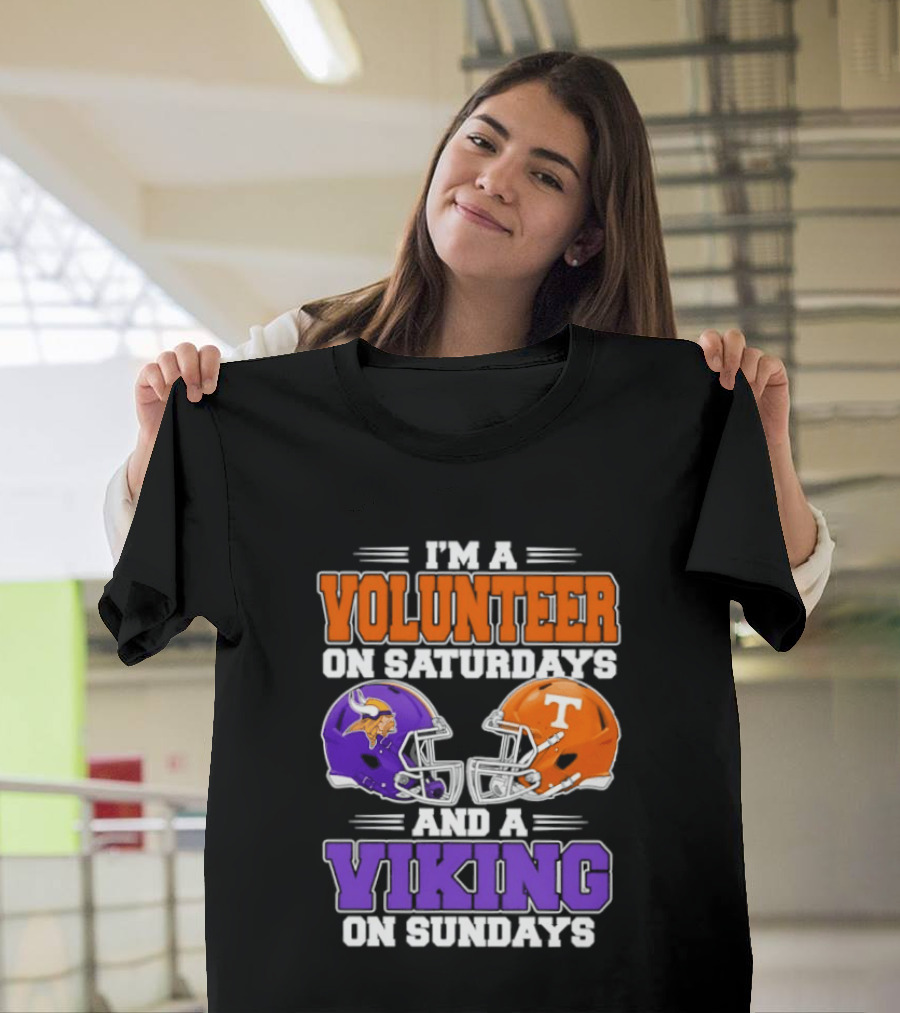 I'm A Volunteer On Saturdays And A Viking On Sundays Football Helmets T-Shirt