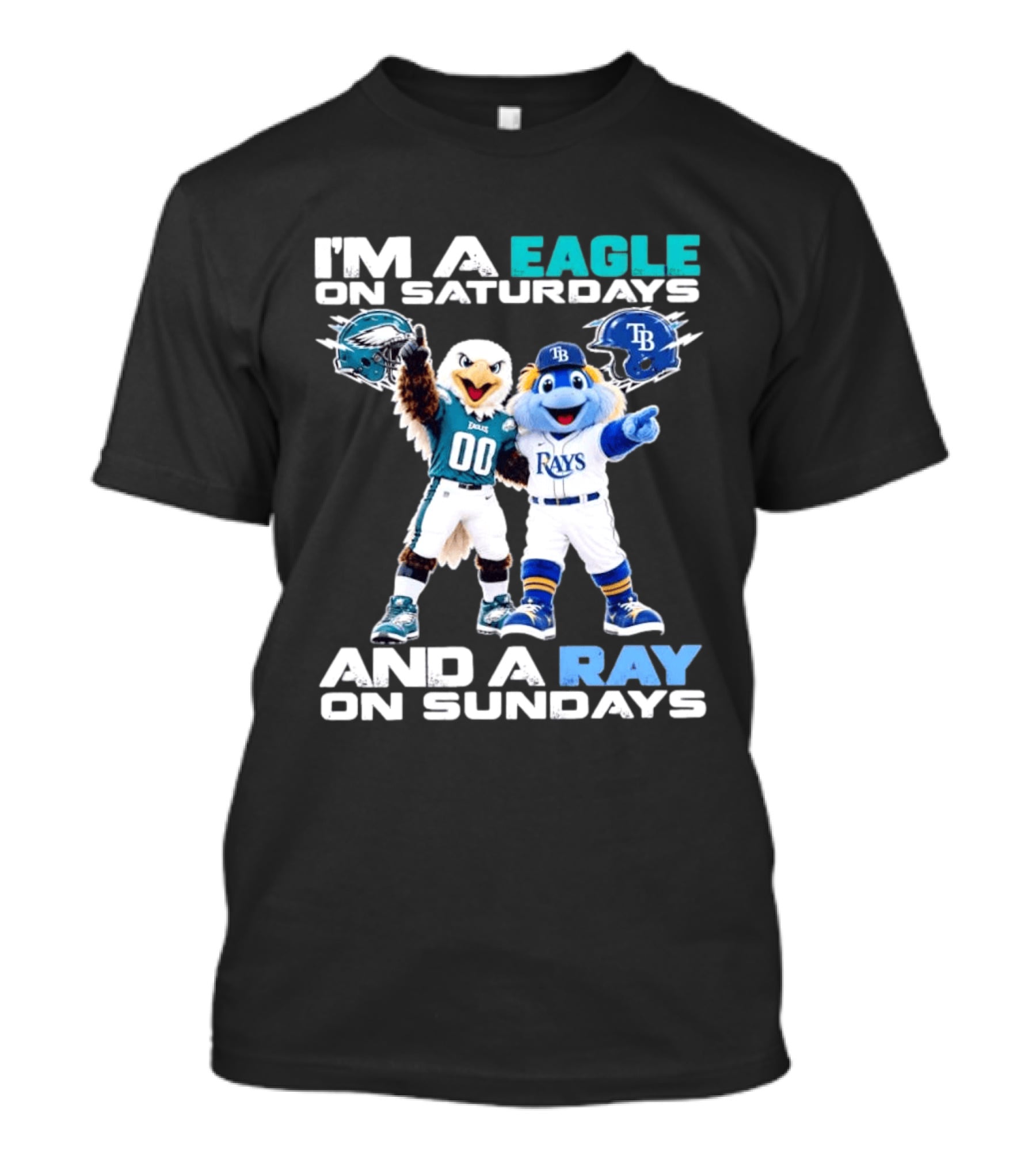 Philadelphia Eagles Saturdays Tampa Bay Rays Sundays Mascots T-Shirt
