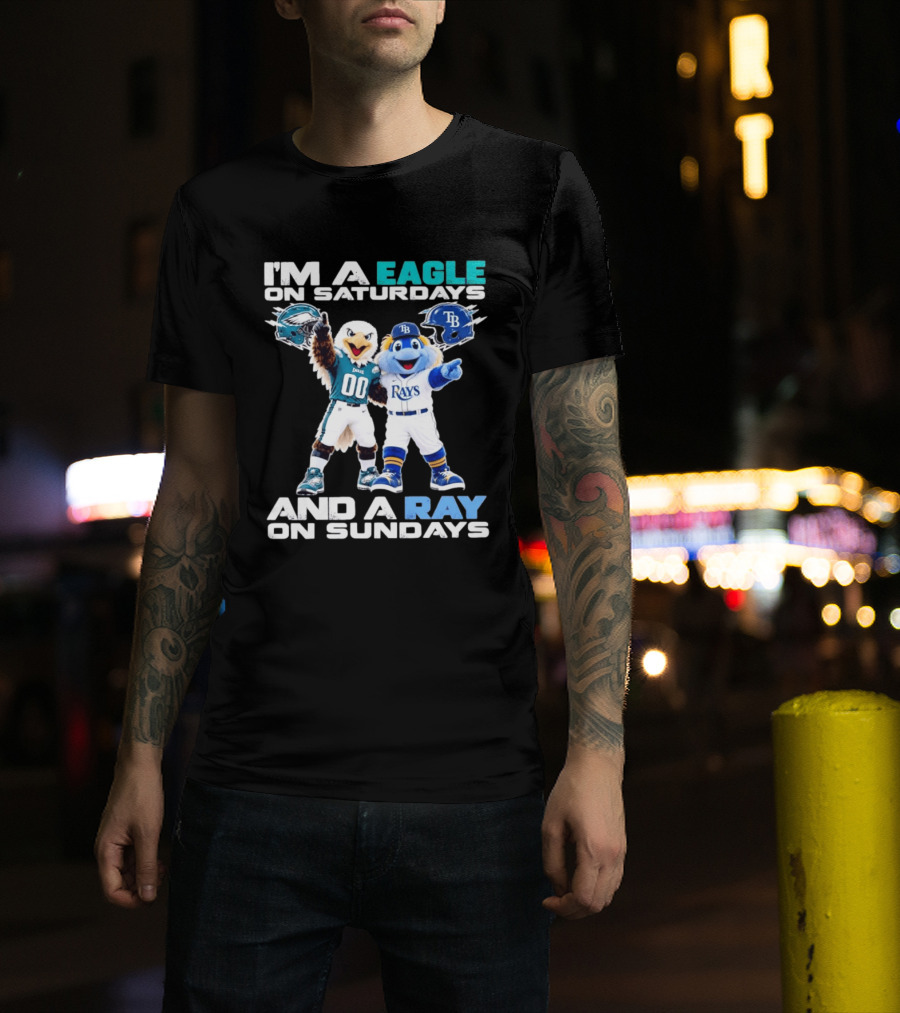Philadelphia Eagles Saturdays Tampa Bay Rays Sundays Mascots T-Shirt