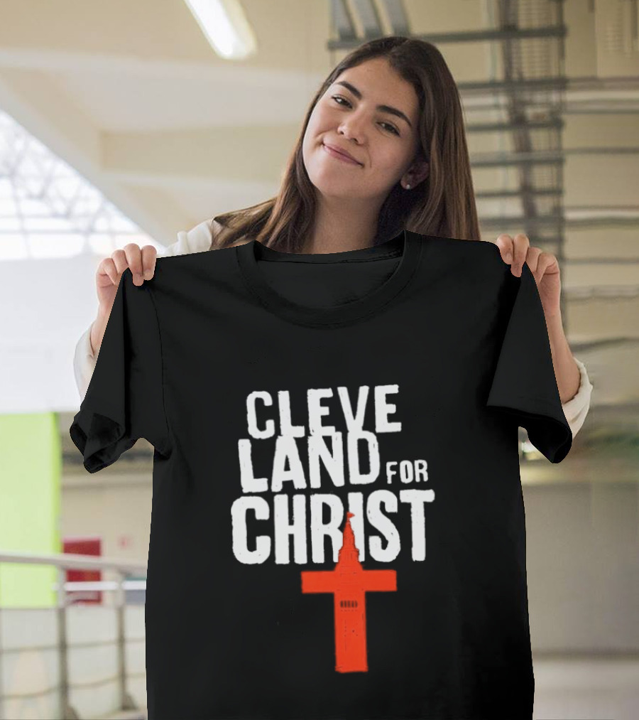 Cleveland For Christ Orange And Brown Terminal Tower Cross T-Shirt