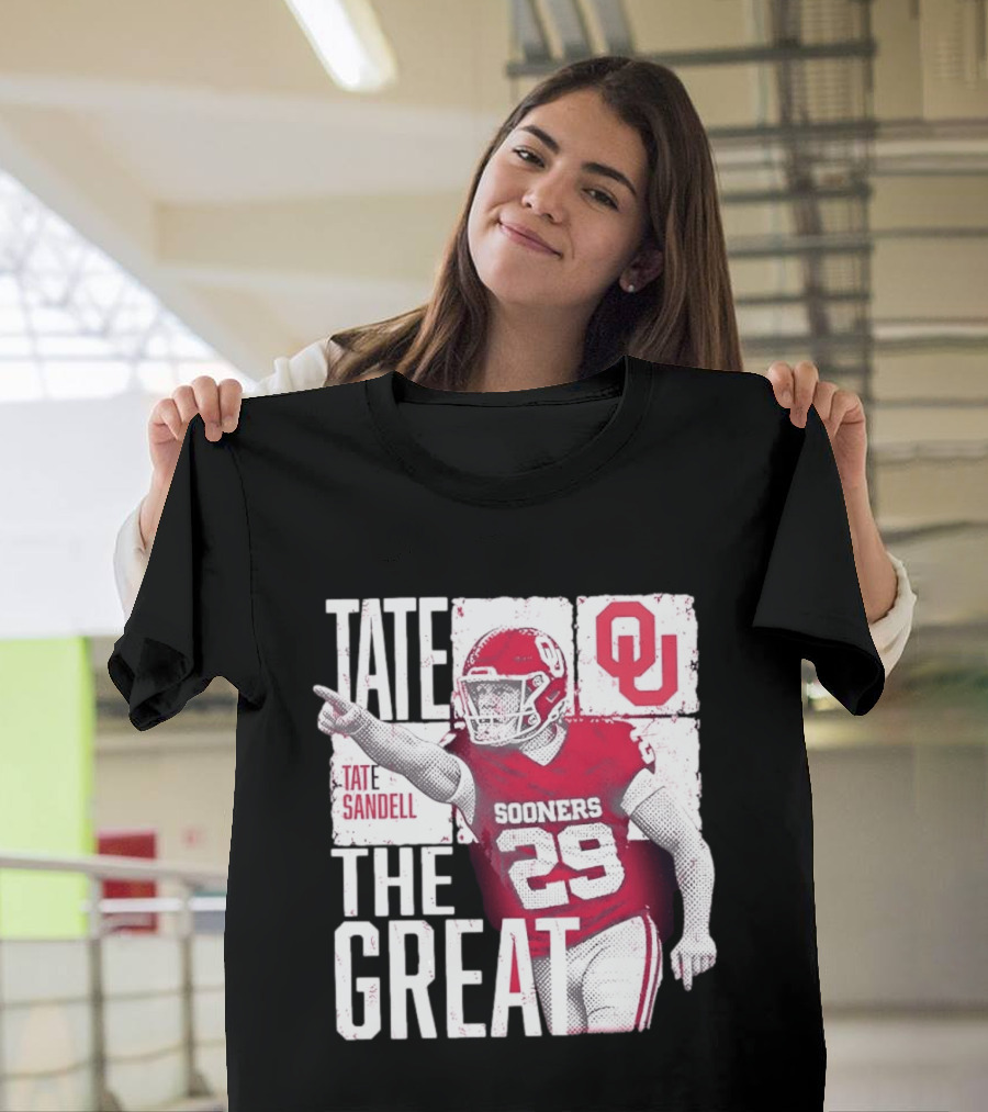 Tate Sandell No 29 Oklahoma Sooners Football Tate The Great T-Shirt