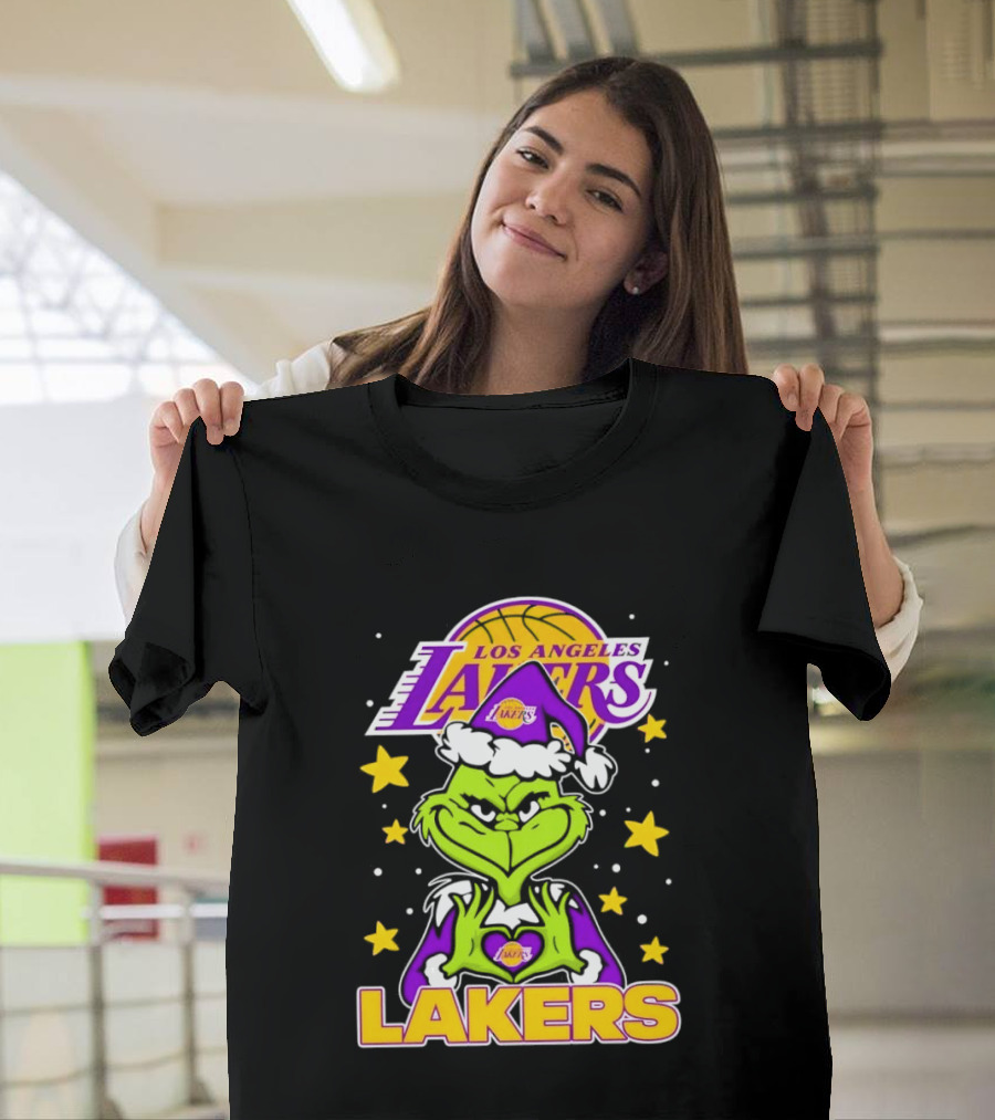 Los Angeles Lakers Christmas Grinch Festive NBA Fan Gear T-Shirt