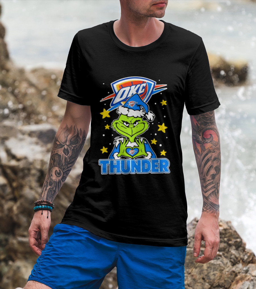 OKC Thunder NBA Christmas Grinch T-Shirt