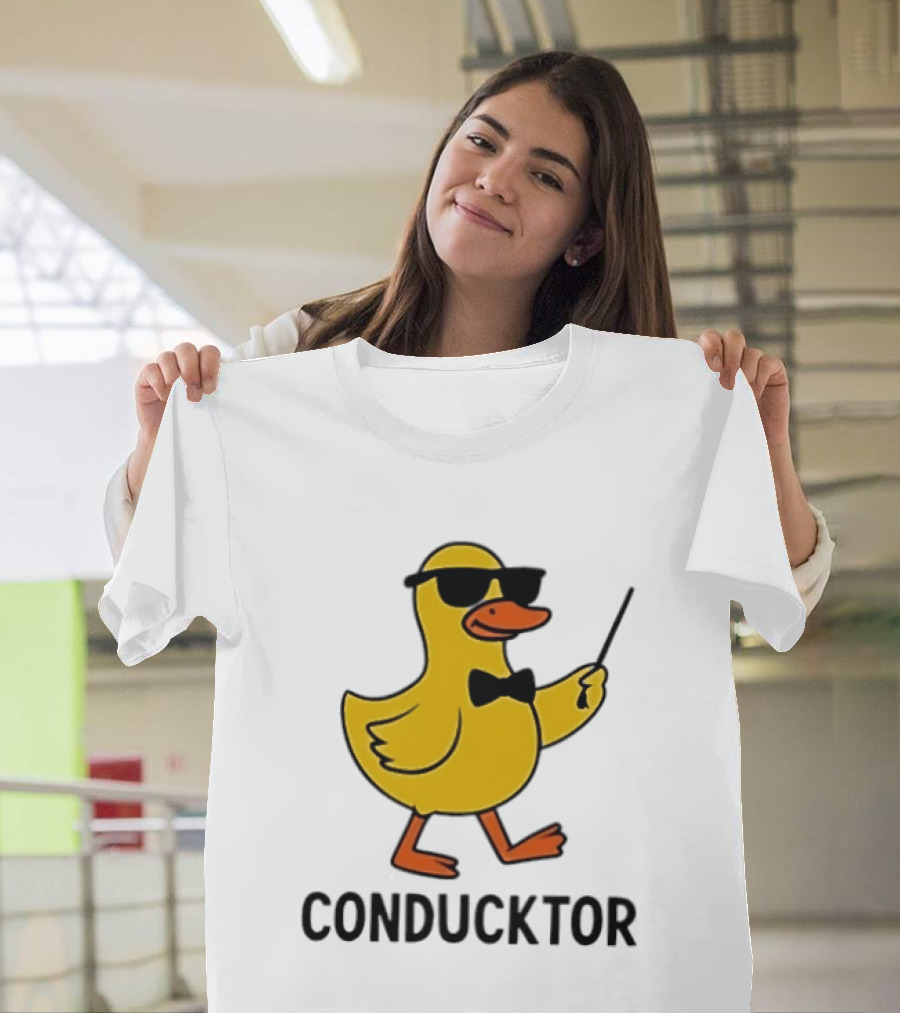 Duck Conductor With Sunglasses And Bow Tie Conducktor T-Shirt