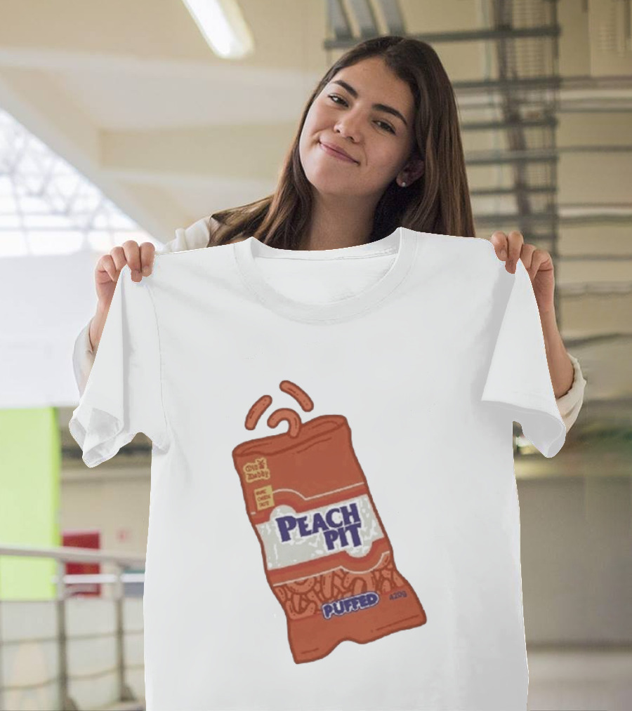 Peach Pit Puffed Snack Bag Cheesie Guys Party Pack 420g T-Shirt