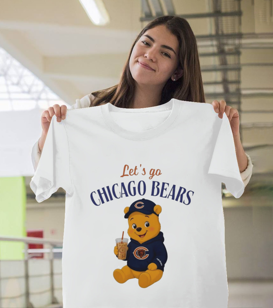 Winnie The Pooh Let's Go Chicago Bears Fan Gear T-Shirt