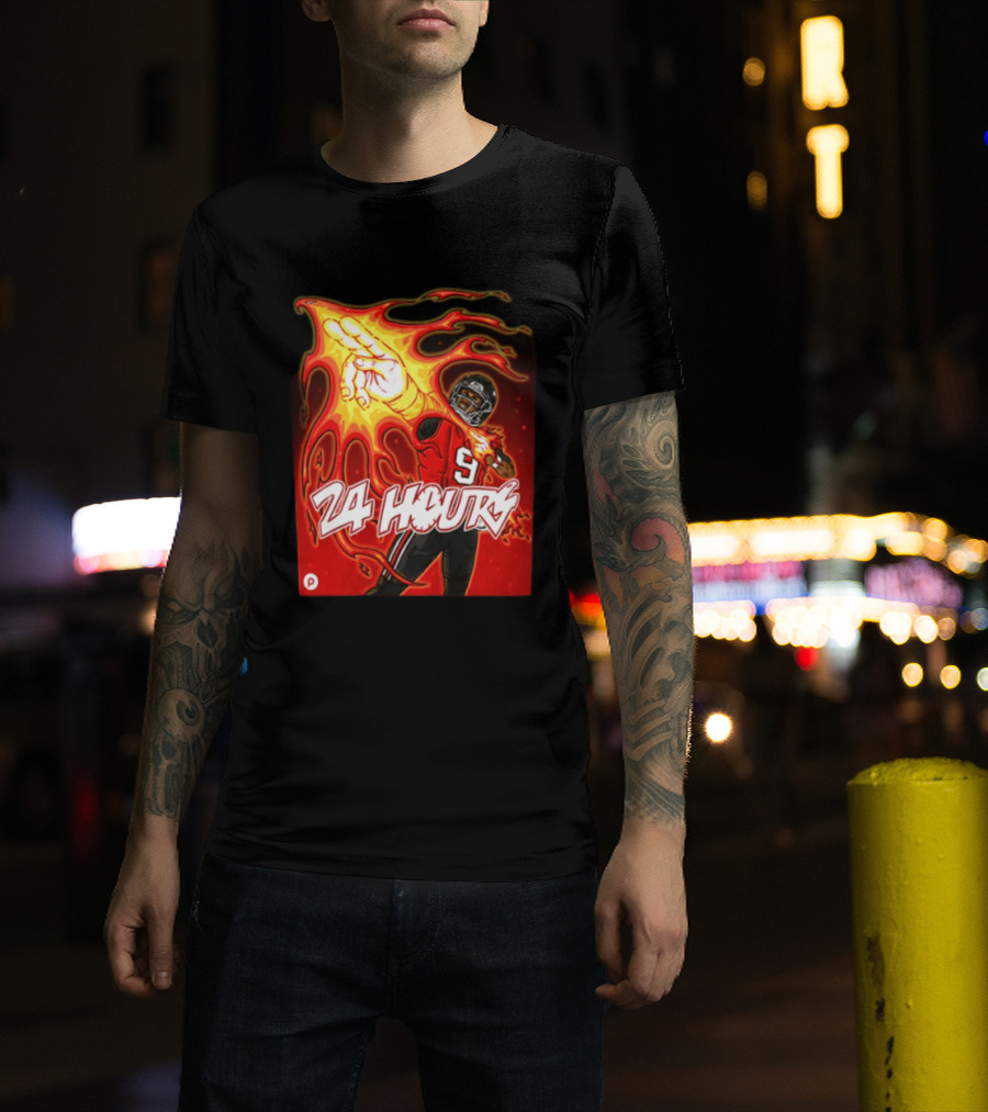 24 Hours Michael Penix Jr Atlanta Falcons NCAA Football 9 Flame T-Shirt