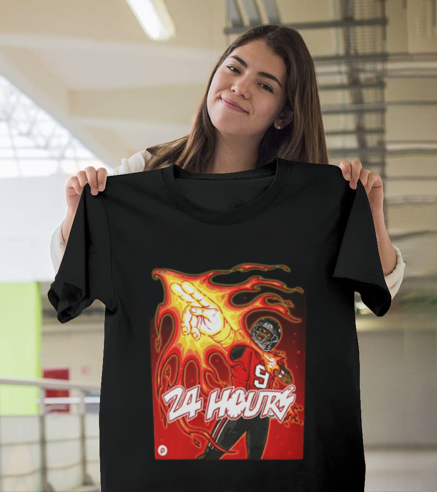 24 Hours Michael Penix Jr Atlanta Falcons NCAA Football 9 Flame T-Shirt
