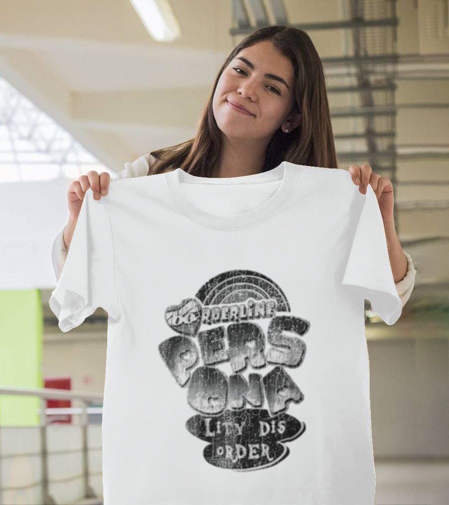 Borderline Personality Disorder Rainbow Heart Distressed T-Shirt