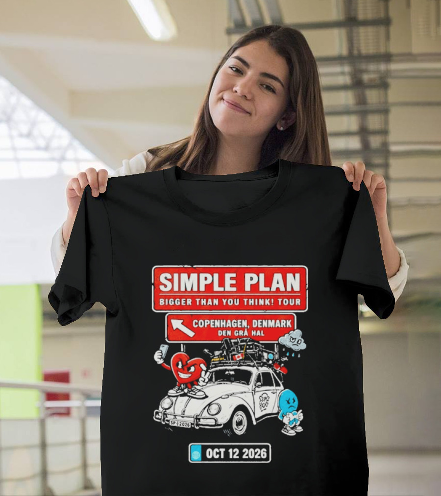 Simple Plan Bigger Than You Think Tour Copenhagen Denmark Oct 12 2026 T-Shirt