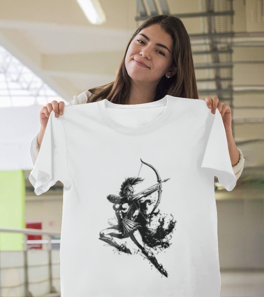 Female Spartan Warrior Archer Helmet T-Shirt