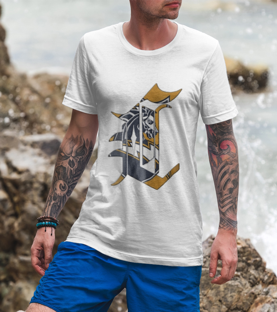 Los Angeles Chargers Old English Letter C Horse Head T-Shirt