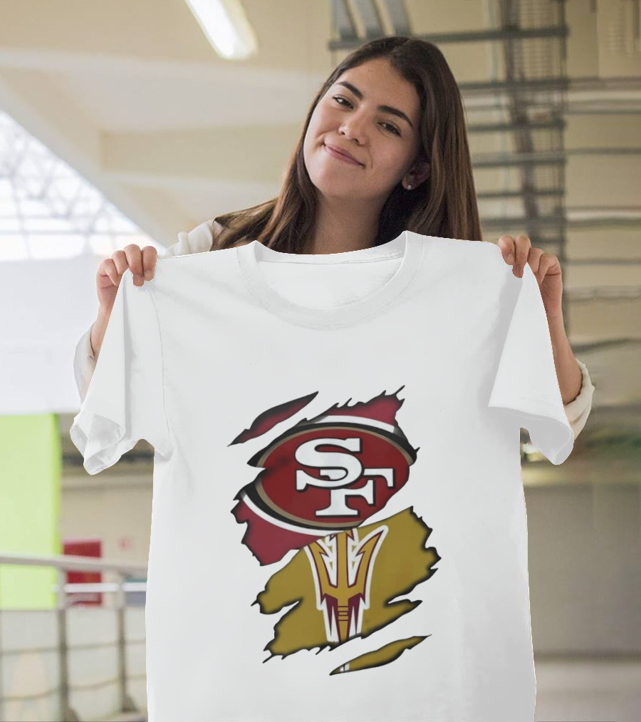 San Francisco 49ers Arizona State Sun Devils SF ASU Collaboration T-Shirt