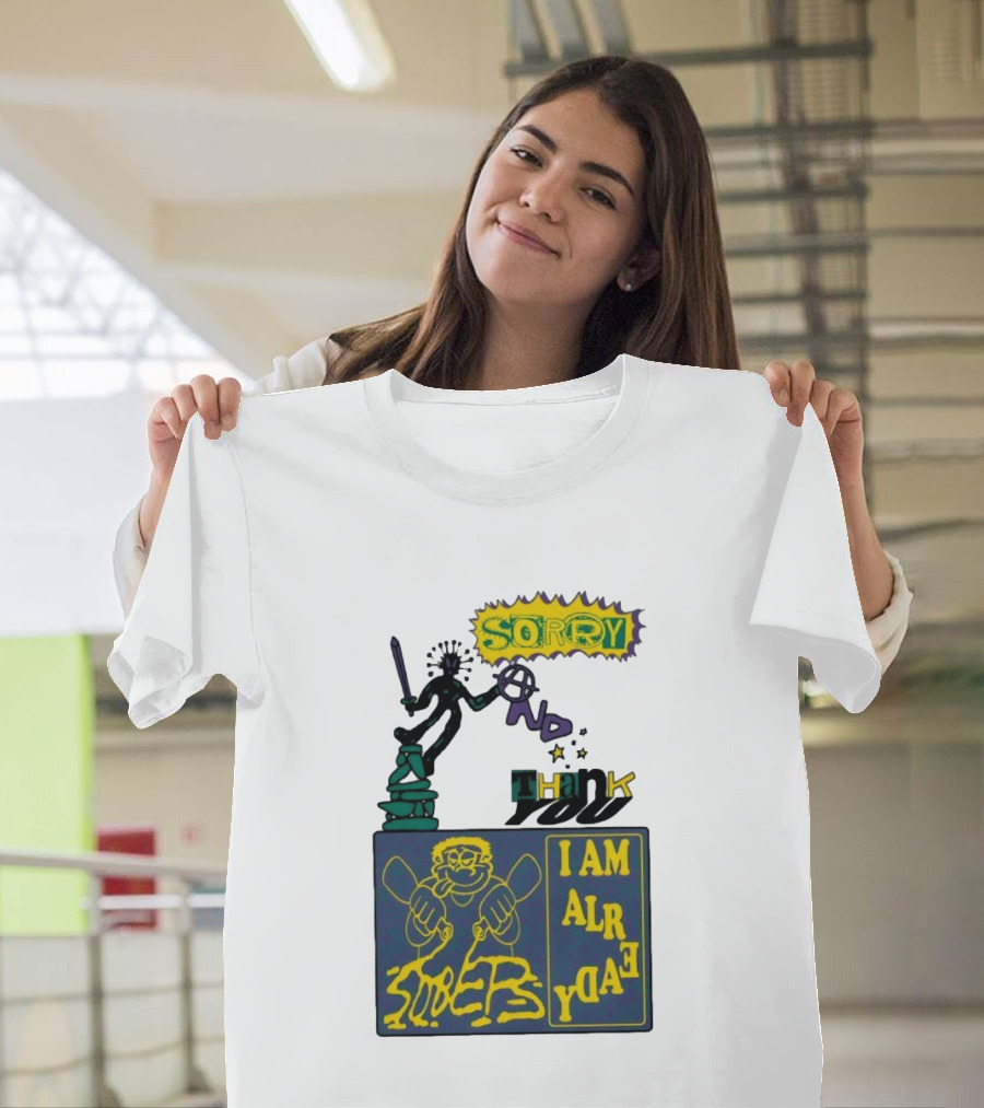 Sorry No Thank You I Am Already Sober Street Collage T-Shirt