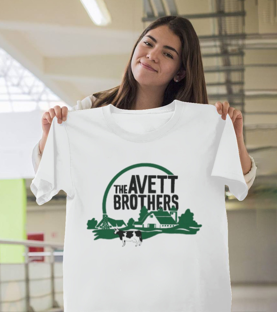 The Avett Brothers Hand Drawn Farm Cow Scene T-Shirt