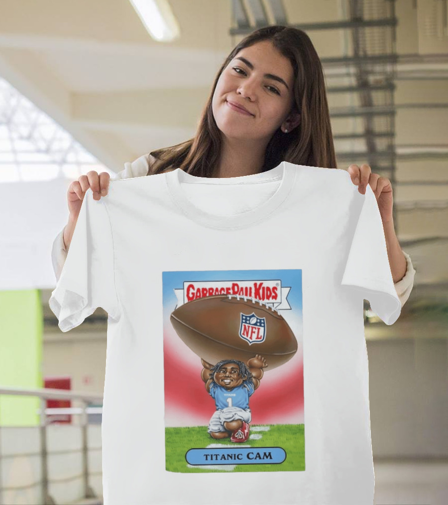 Garbage Pail Kids Titanic Cam NFL Tennessee Titans Card T-Shirt