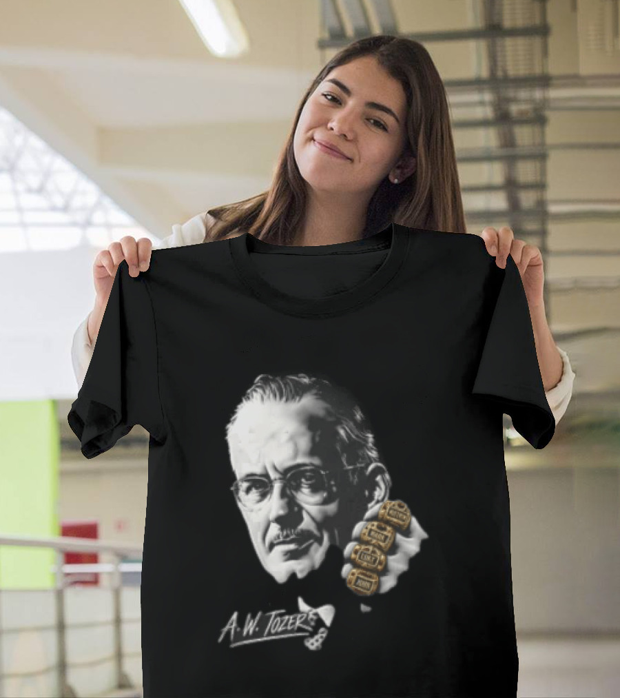 A W Tozer Glasses Three Championship Rings T-Shirt