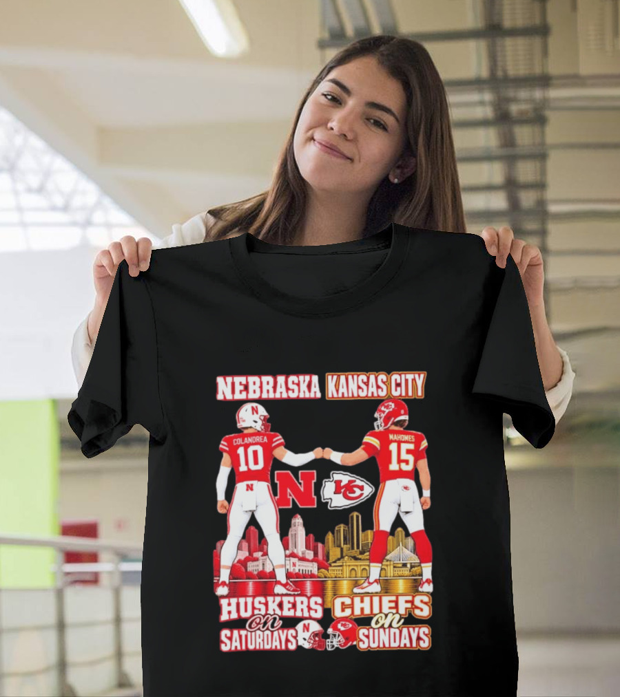 Nebraska Huskers Colandrea Saturdays Kansas City Chiefs Mahomes Sundays T-Shirt