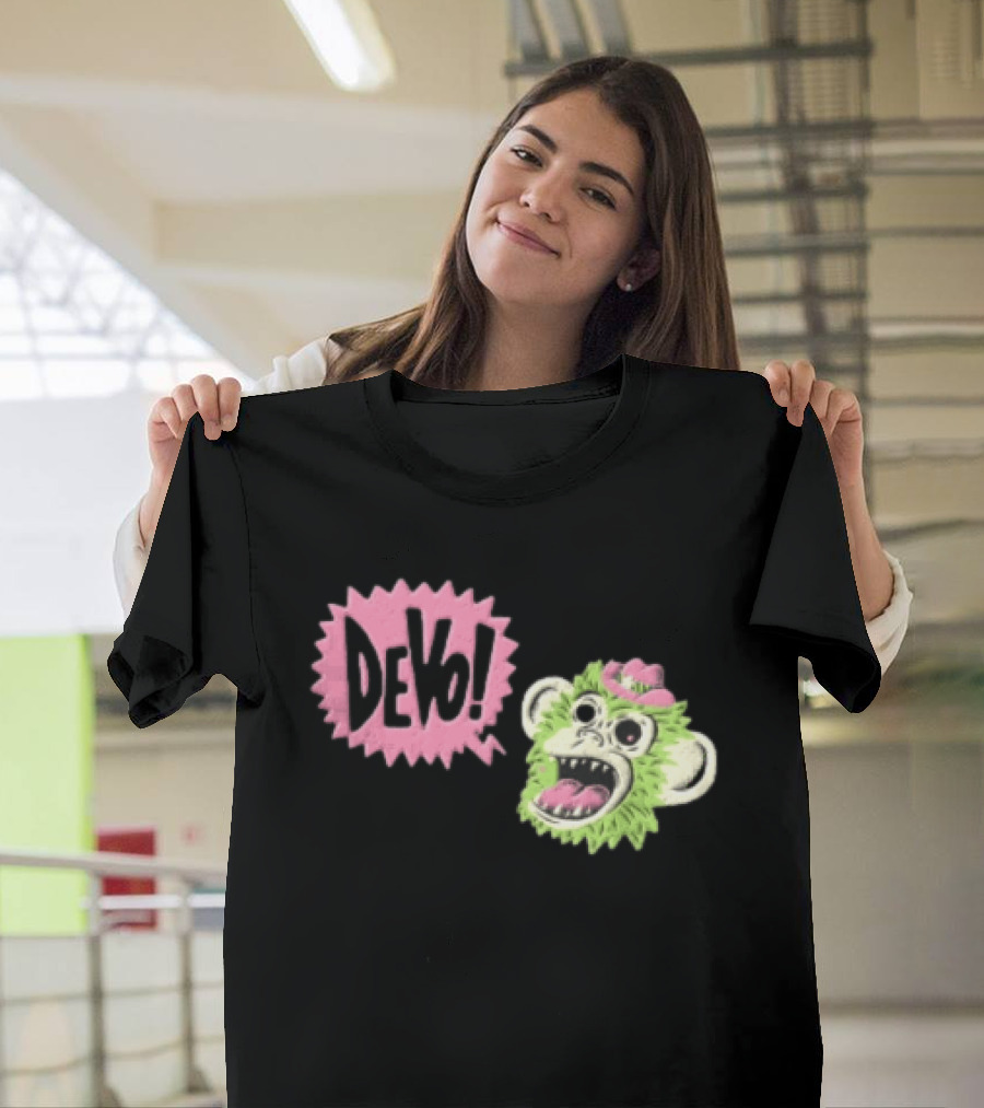Devo Green Monkey Pink Hat T-Shirt