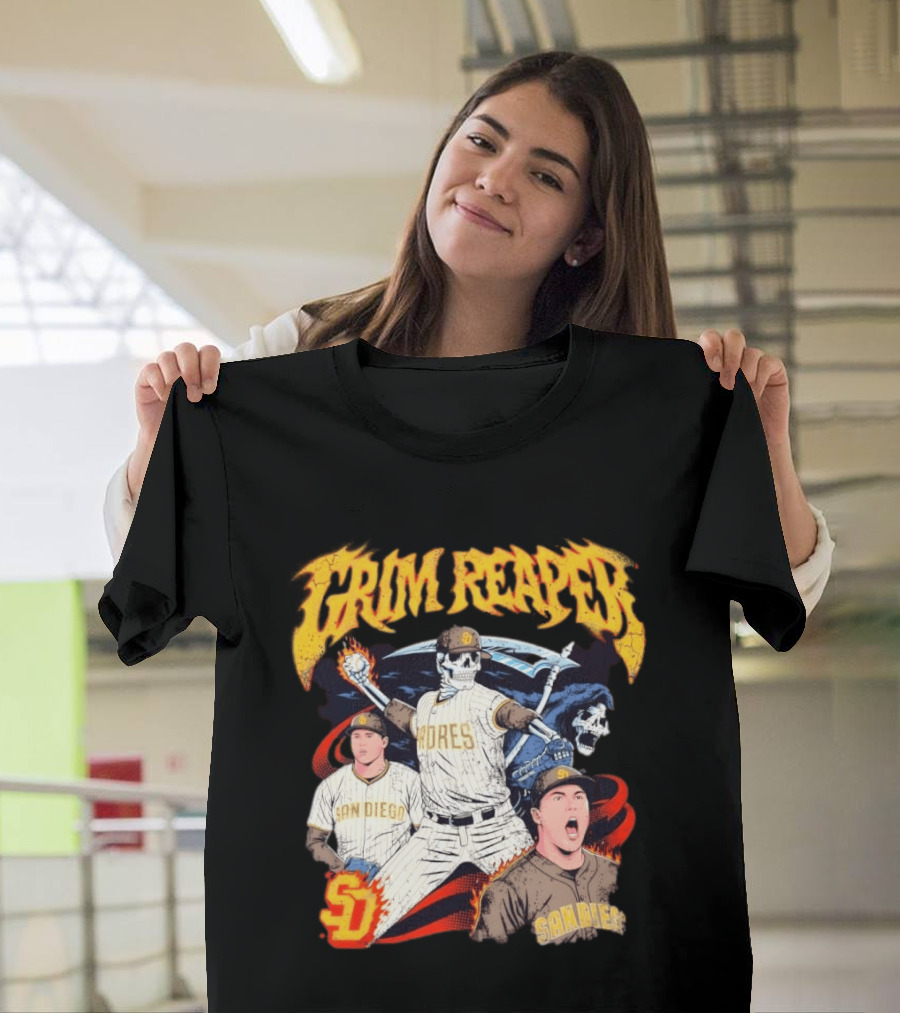 Grim Reaper Padres San Diego Baseball SD T-Shirt