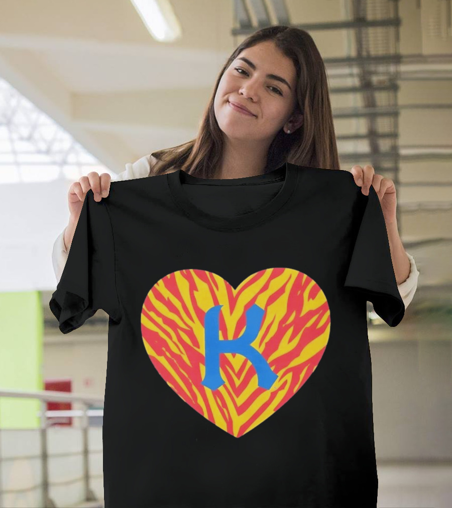 Kansas City Royals Heart Tiger Stripes MLB Baseball T-Shirt