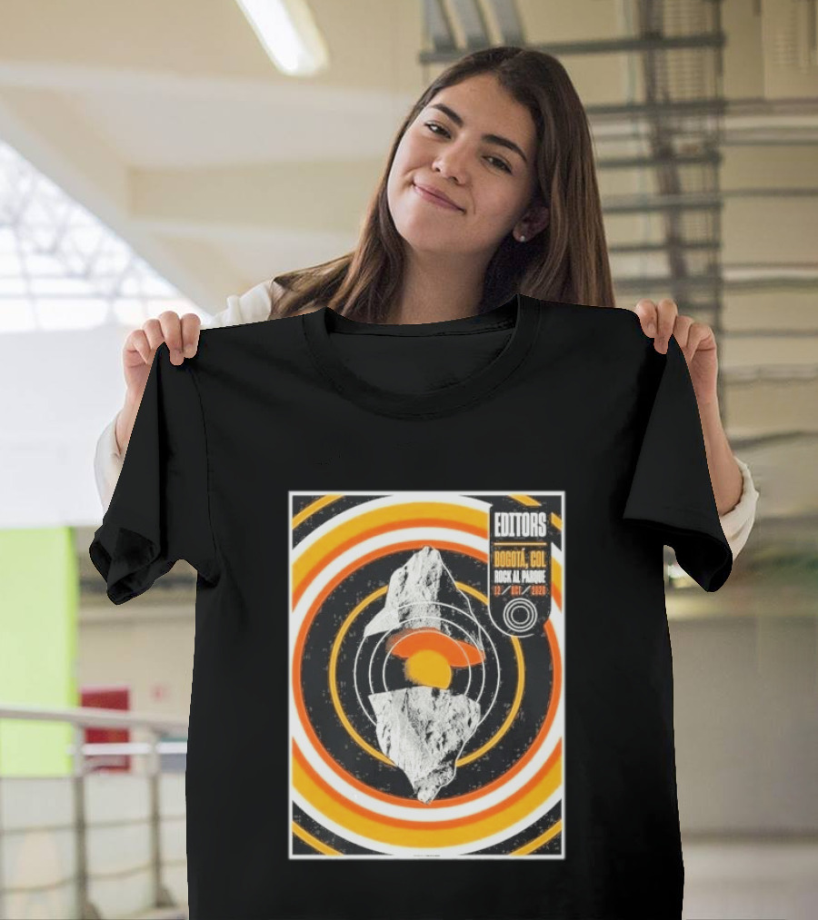 Editors Band Bogota Colombia Rock Al Parque October 12 2026 Concert Retro Circles And Mountain T-Shirt