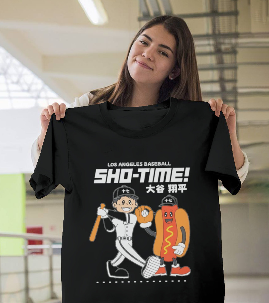 Los Angeles Baseball Sho Time Shohei Ohtani Hotdog T-Shirt