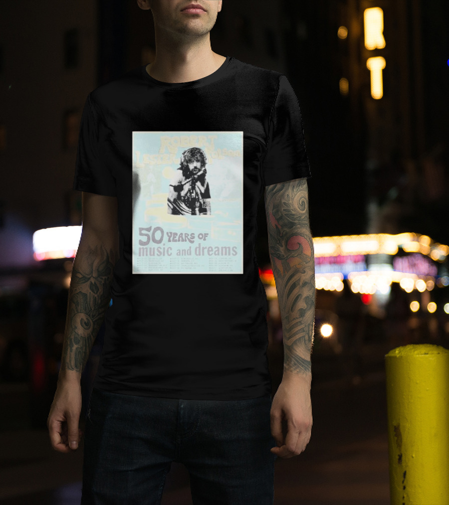 Robert Lester Folsom 50 Years Of Music And Dreams Tour 2026 Atlanta GA To Brussels BE Dates Short Black T-Shirt
