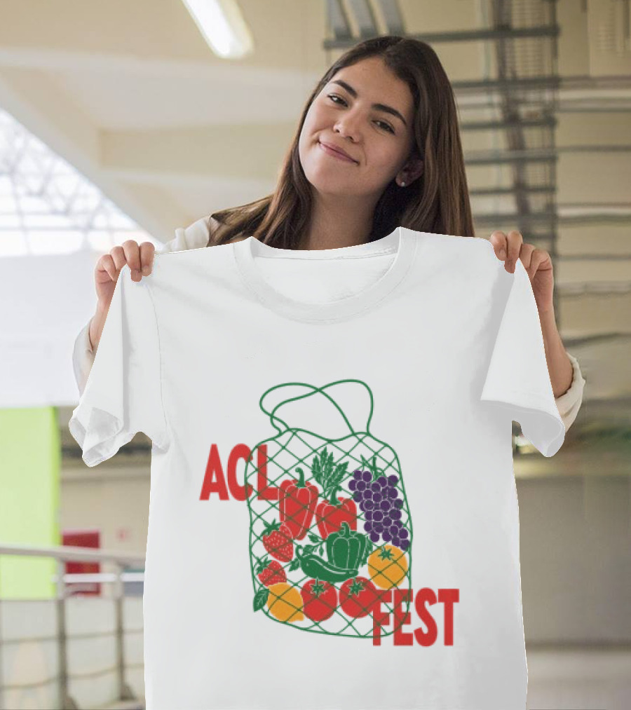 ACL Festival Women's Market Crop Top Lineup Veggie Bag T-Shirt